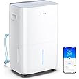 GoveeLife Smart Dehumidifier for Basement Upgraded, Max 50 Pint Energy Star Certified WIFI with Drain Hose Continuous Drainage, Remote Control Dehumidifiers Home, Bathroom, Closet