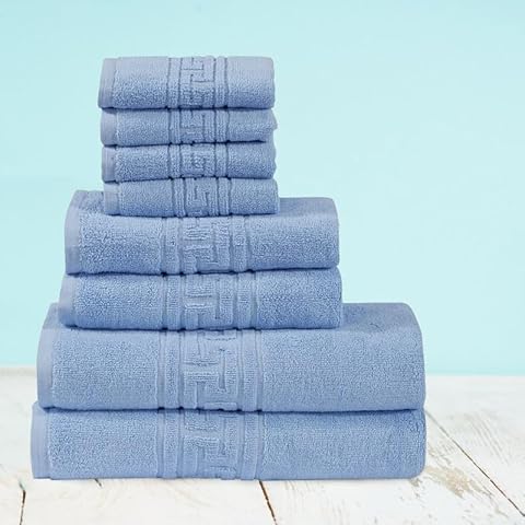 DTEX HOMES 8 Piece Towel Set 100% Egyptian Cotton 600 GSM Cover