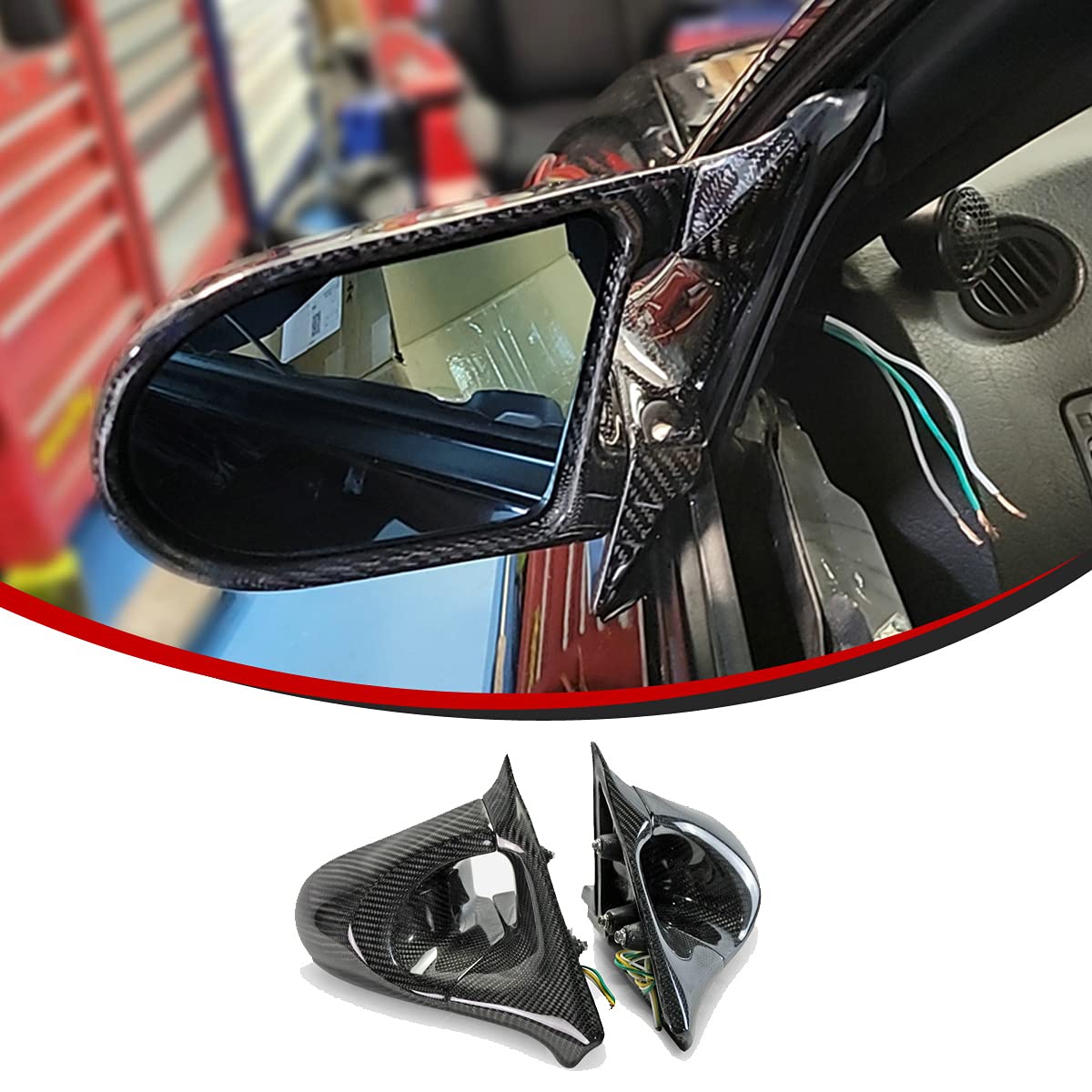 For NISSAN R32 Skyline GTR GTS 2door Aero Mirror Right Hand Drive Vehicle Also fit S13 180SX Carbon