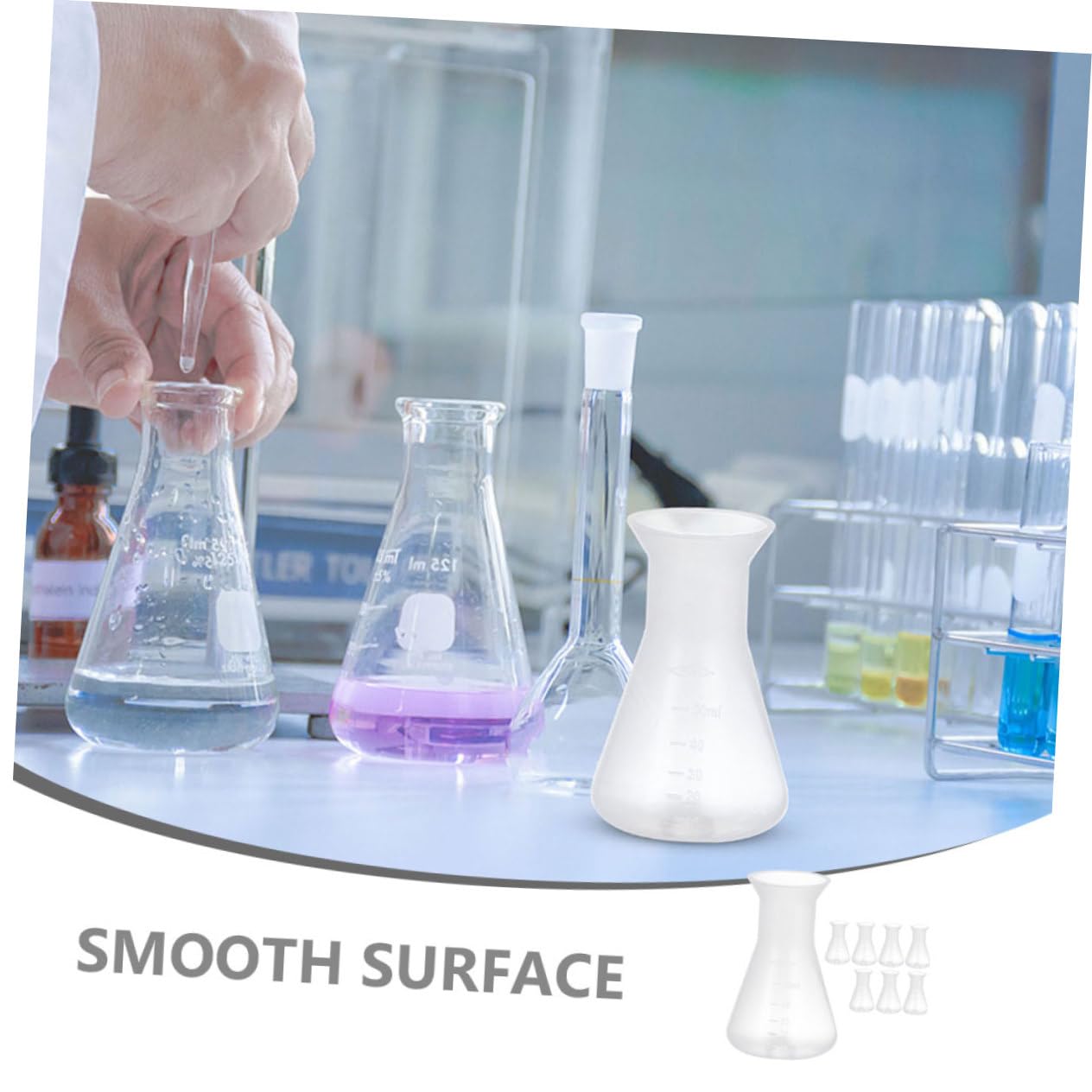 Gatuida 40piezas Frascos Erlenmeyer De Reutilizables Para Laboratorio Diseño De Cuello Estrecho Botellas Científicas Para Experimentos y Preparación De Muestras