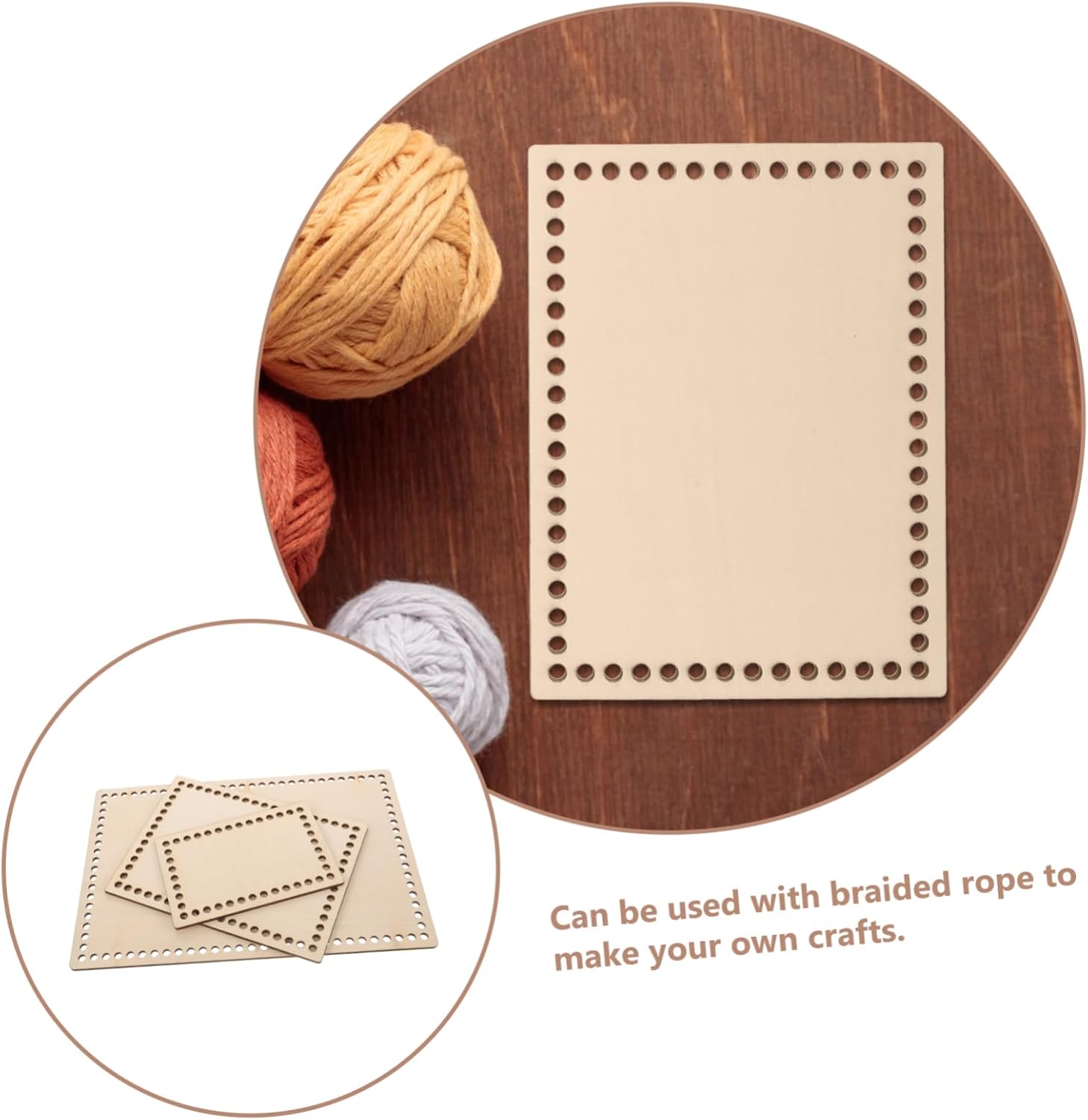 3pcs Wooden Crochet Basket Bases DIY Bag Bottom Boards