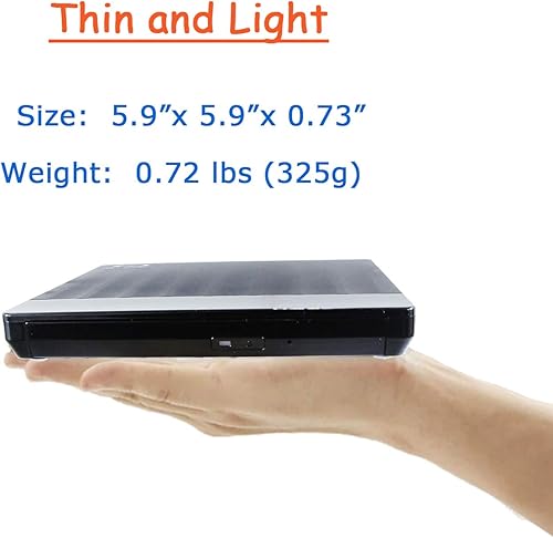 Miniatura 6 de Grabador óptico de CD externo USB-C 2 en 1, para HP Dell Lenovo Asus Acer MSI Alienware Apple Gaming Laptop PC, portátil de doble capa 8X DVD+-RW DL