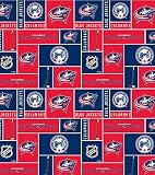 Columbus Blue Jackets Super Soft Fleece Fabric Classic Geometric Design-Sold by The Yard