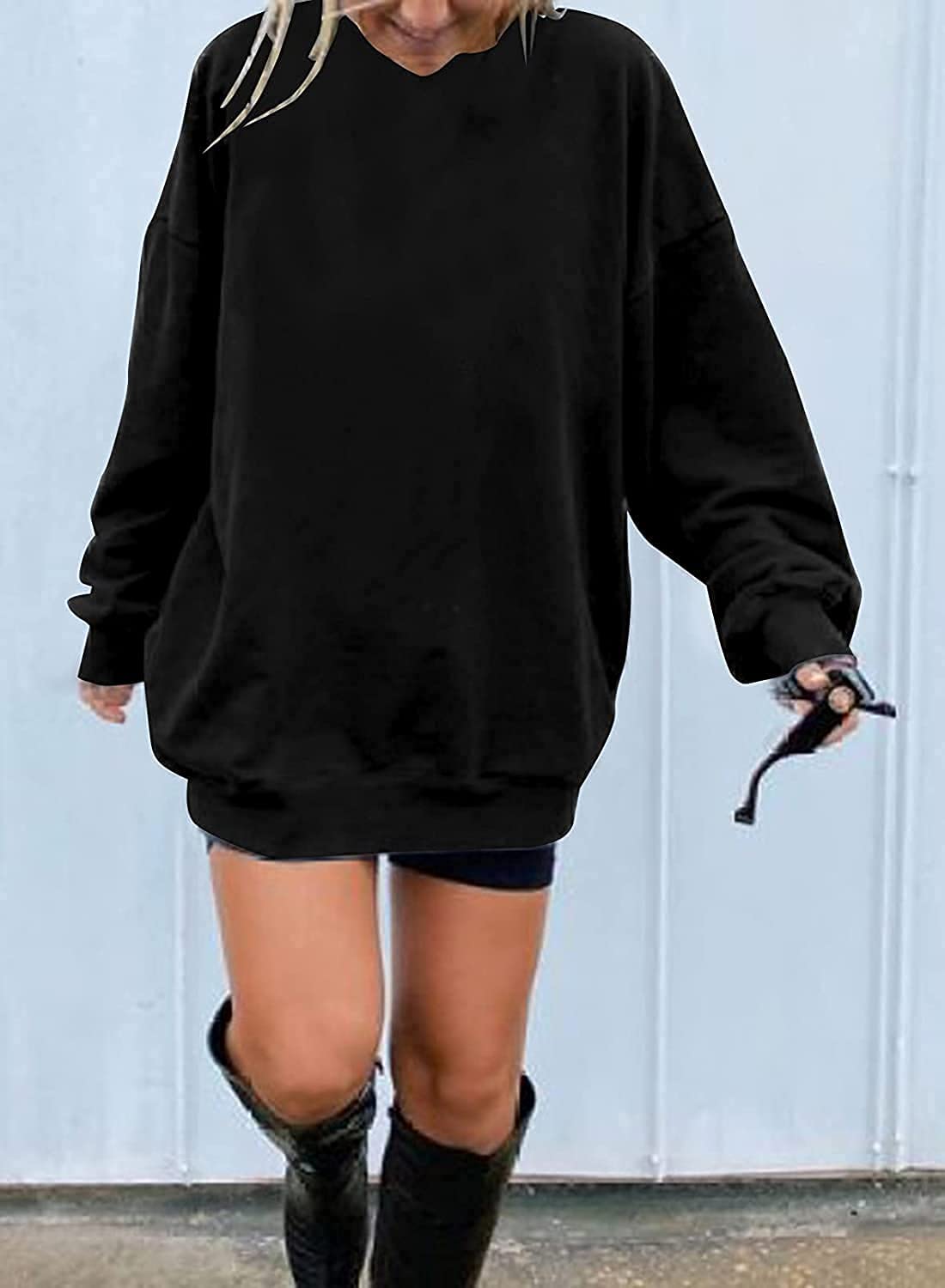 Los Angeles bluza damska, oversize, koszulka z długim rękawem, okrągły dekolt, luźna, bez kaptura, dla nastolatek, dziewcząt, w stylu vintage