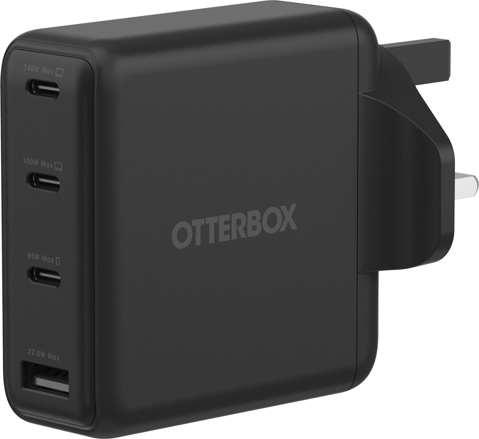 OtterBox Caricatore Murale Standard UK 140W USB-C, 4 Porte, Nero
