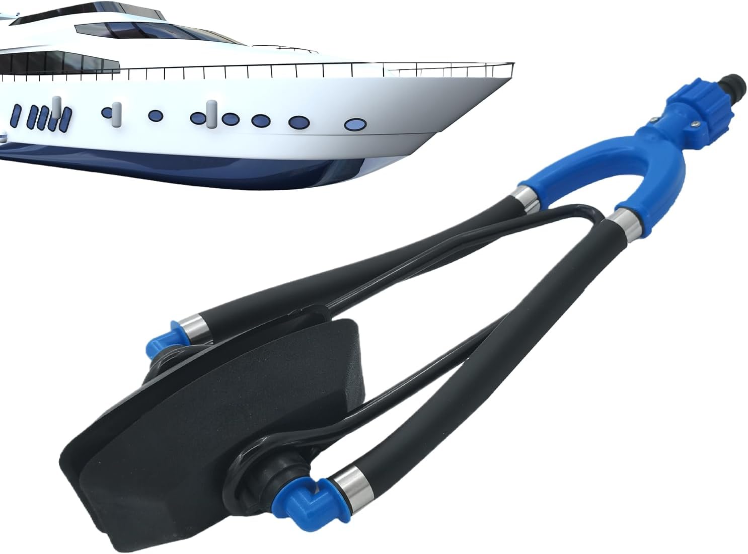 Boat Motor Muffs, Detachable Leak Proof Flusher, U Shape Groove Outboard Muffs, Marine Engine Cooling Accessory, for Daily Maintenance Warm Up Idle Speed Winter Cold Weather Freshwater Saltwater Sea