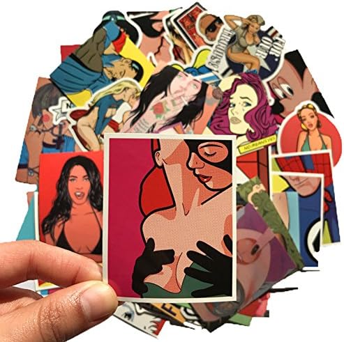 Dotow Pinup Sticker Hot Hottie Blonde Girl Sexy Women Vintage Decal Luggage Skateboard Sticker Car Bike Bumper Guitar Decals Phone Case (52pcs-Sexy)