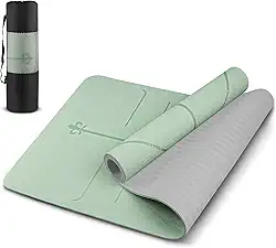 Tapete de Yoga 6 mm de Espessura, Tapete de Yoga Antiderrapante Pilates, Tapete Ioga de TPE, 183 x 61 cm x 6 mm