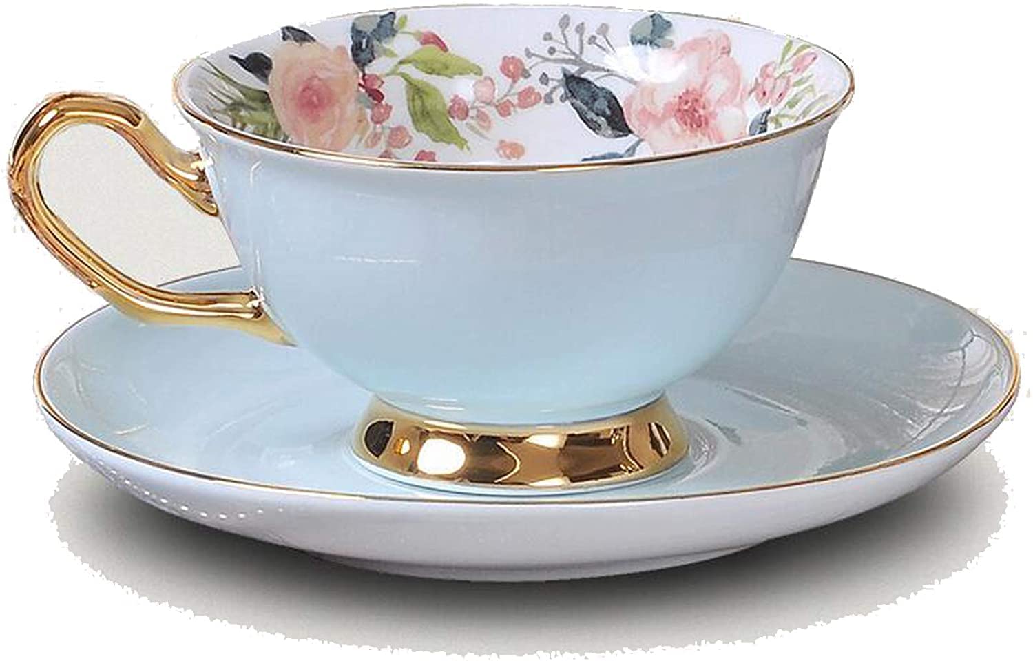 Ecoodisk B Game Coffee Cup Porcelain Colour, Exquisite Gold Trimmed European Cup Glazed Cup And Saucer Set Afternoon Tea Set Porcelain Coffee Cup Saucer Chinese 210Ml.,