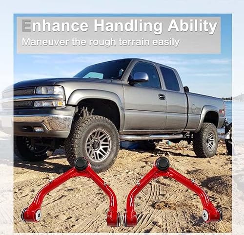BST BSSP 2PCS Front Upper Control Arms Compatible with 1999-2006 Silverado 1500 Sierra 1500 with Ball Joint, 2-4\" Leveling lift Kits Adjustable Suspension Arms FUCA