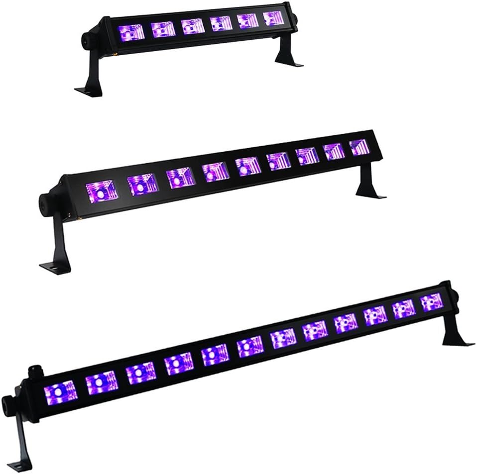 YomyRayBlack Light Fixture UV LED Lighting Auto Sound Control Portable Metallic Stage Light For Florescent Party Art Paint Wall Atmosphere Decoration Festival Birthday celebration Disco KTV Bar…