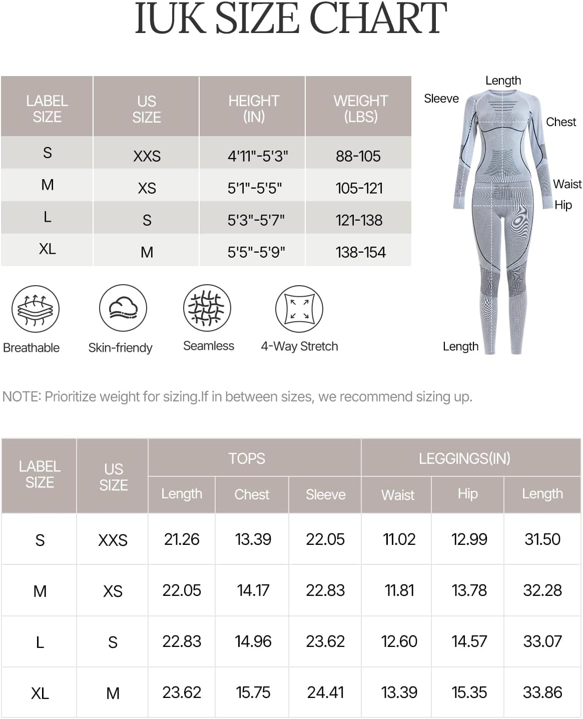 Women's 2 Piece Merino Wool Blend Base Layer Set Thermal Underwear Skiing Cold Weather Quick-Dry Moisture Wicking Breathable - Image 8