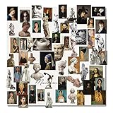 CATaireen Vintage Junk Journal Ephemera Scrapbooking Supplies Translucent Vellum Paper Stickers Card Making Decal Art Aesthetic for Adults (Character Art Painting)