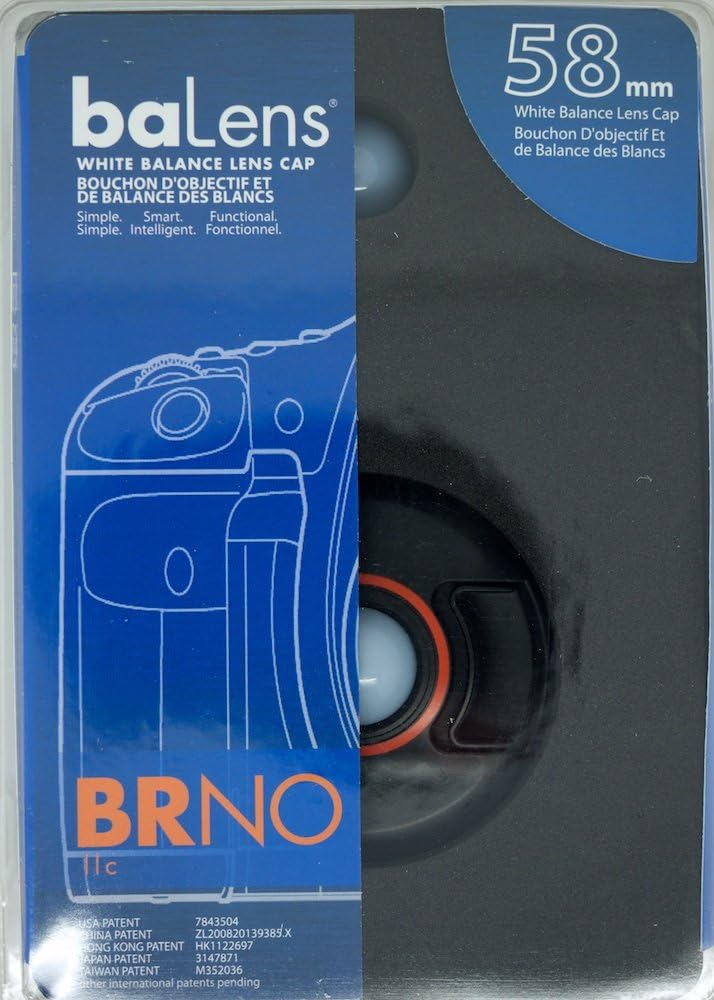 BRNO baLens BAL58 58mm White Balance Snap-on Lens Cap with Neutral and Warm Domes