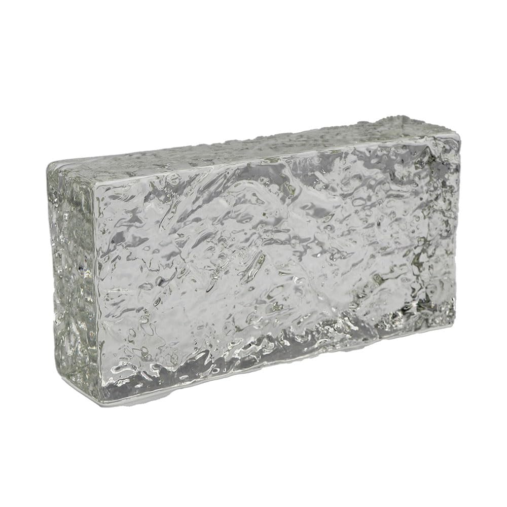 Fuchs Design Crystal Collection Rock - Mattone in vetro trasparente, ca. 20 x 10 x 5 cm