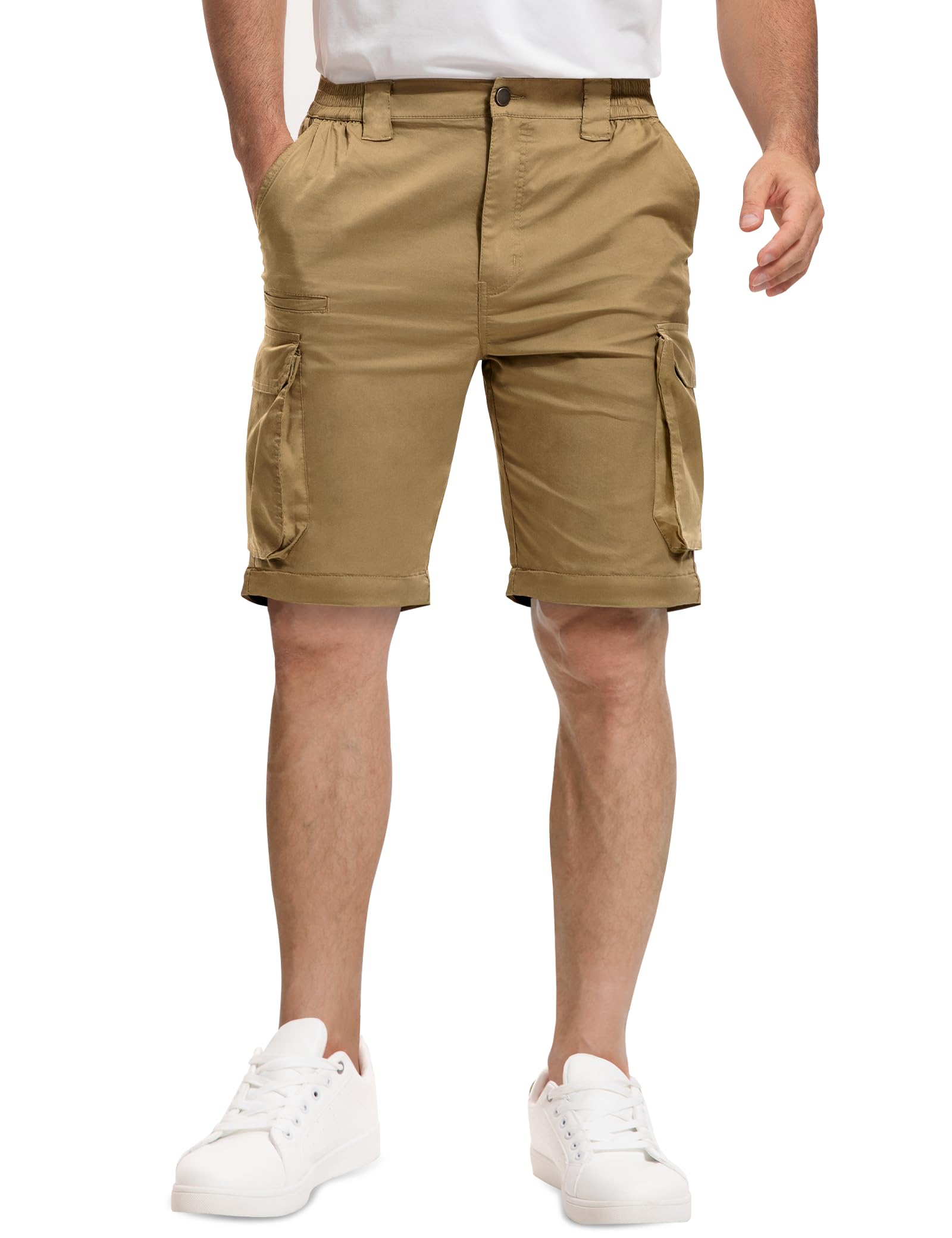 MOURCE Wanderhose Herren Zip Off Leichte Schnelltrocknende Cargohose Herren 8 Taschen für Camping Reisen Angeln