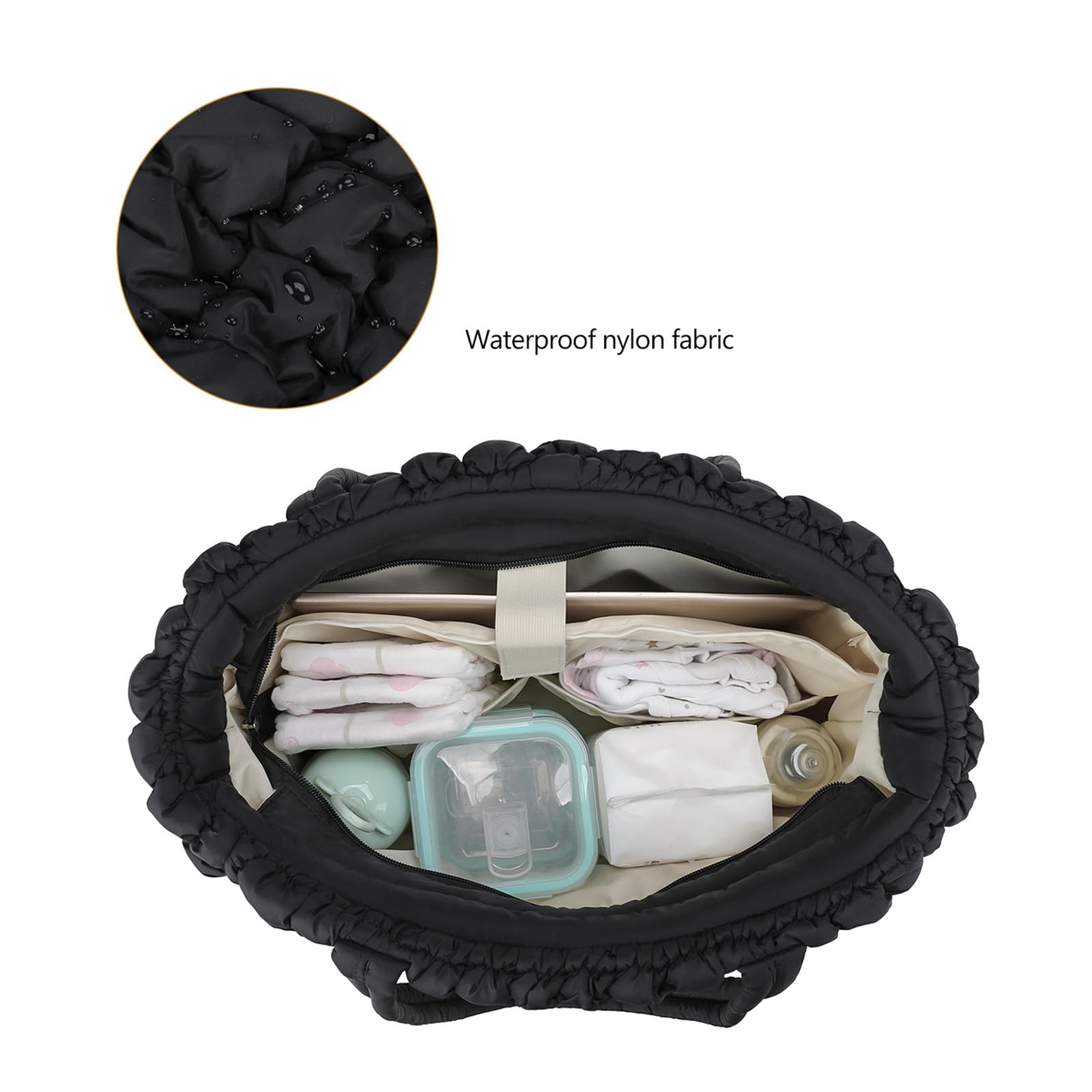 Wasserabweisende Wickeltasche für Mütter, großes Fassungsvermögen und leichtes Design mit mehreren Taschen für Reiseutensilien, geräumiger Windel Organizer