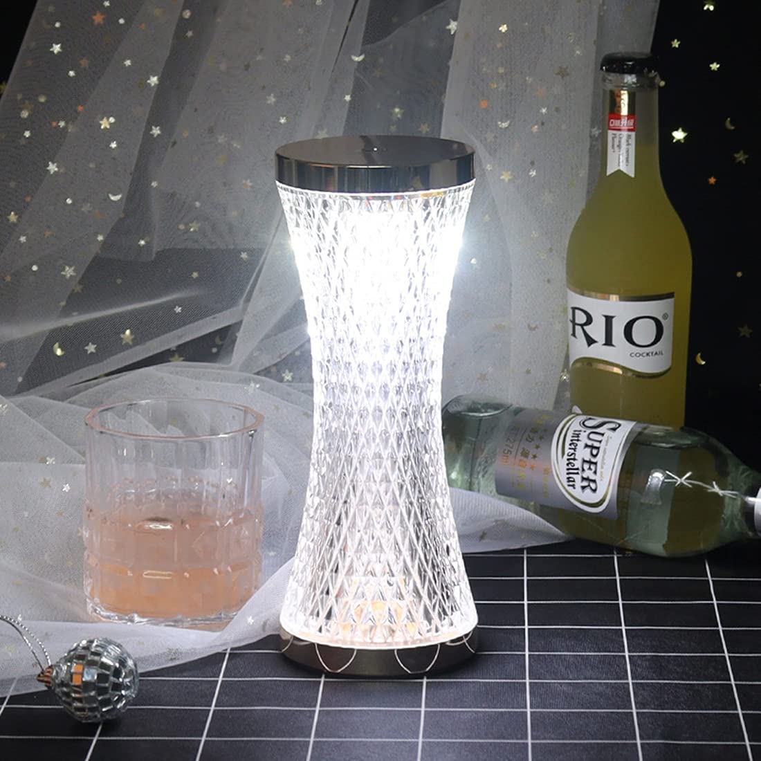 Lampada da comodino a LED senza fili Luce notturna ricaricabile portatile 1000mAh Lampada da scrivania dimmerabile a 3 colori a batteria per soggiorno di hotel Camera da letto Ristorante Caffetteria