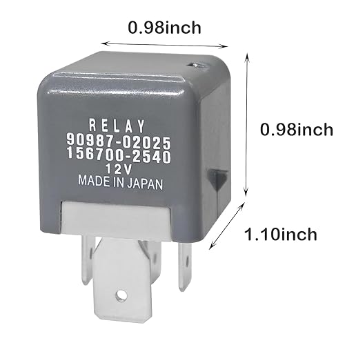 Miniatura 2 de Relé 90987-02025 (juego de 2), relé de potencia automotriz de 4 pines de 12 V 80 A, compatible con vehículos Toyota, Lexus