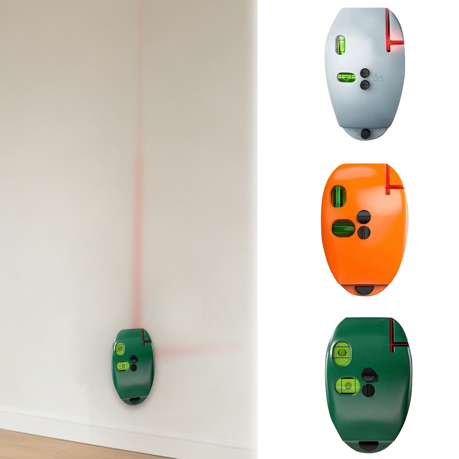 Lumière rouge électronique à 90 degrés - Ligne verte auto-nivelante - Niveaux de lumière rouge avec lignes verticales horizontales - Ligne parallèle auto-nivelante adaptée à la construction (orange