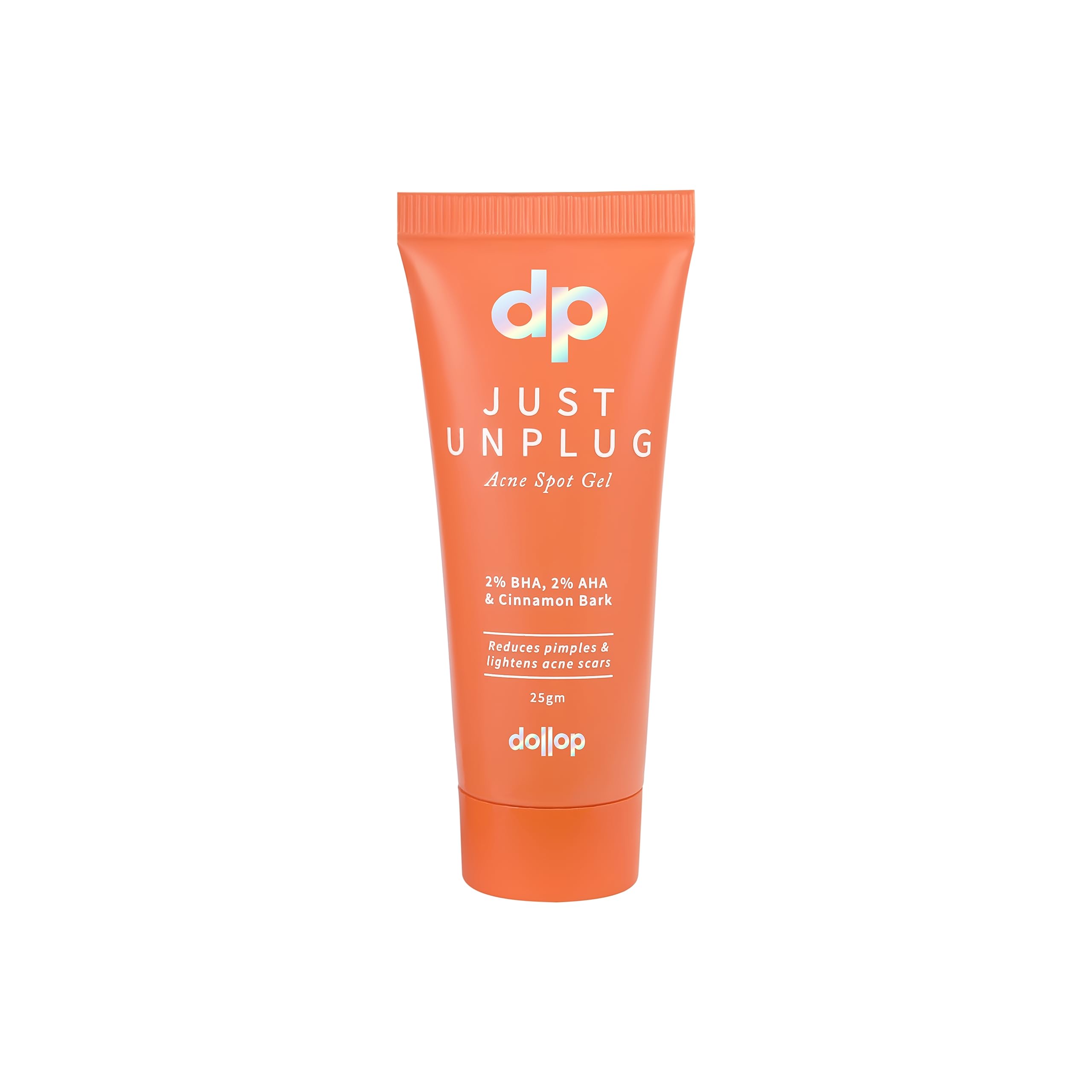 dollop JUST UNPLUG Acne Spot Gel with 2% Salicylic, 2% Mandelic Acid and Cinnamon | Reduces Active Acne & Lightens Scars | For Normal, Dry & Oily Skin (25gm)