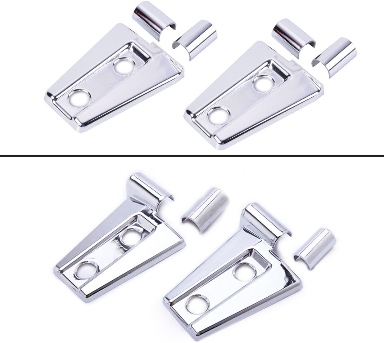 Sunny Chrome Trim Engine Hood Hinges Covers for 2007-2015 Wrangler JK 4 Doors