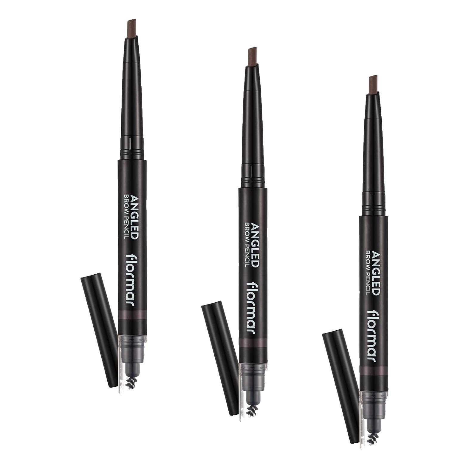 Angled Brow Fırça Başlıklı & Asansörlü Ucu Açılı Kaş Kalemi (3 paketi)