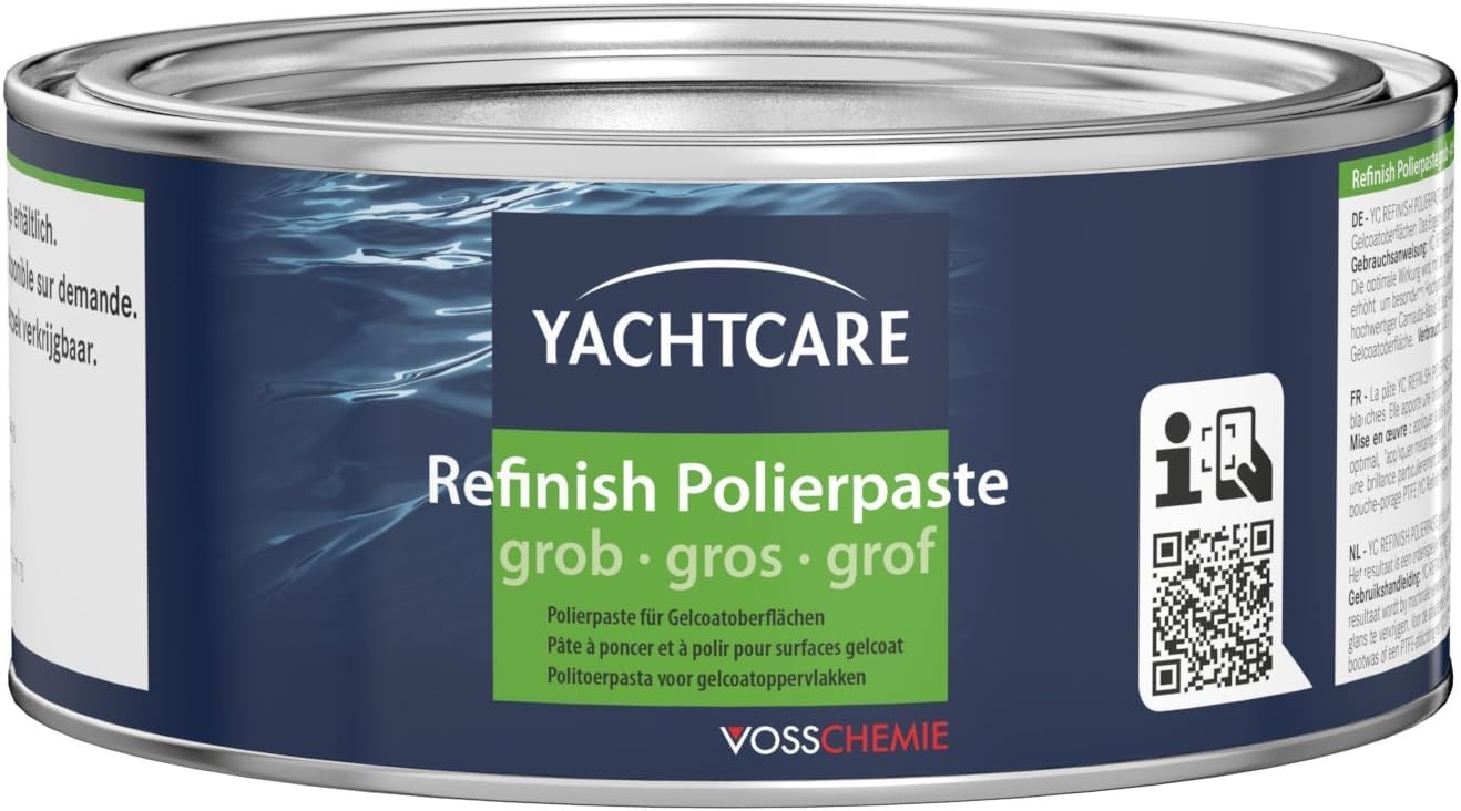 Yachtcare Refinish Schleif- und Polierpaste | Grob | 500g | Gelcoat- und GFK-Politur |Geeignet für Boot - Wohnmobil - Auto und Caravan
