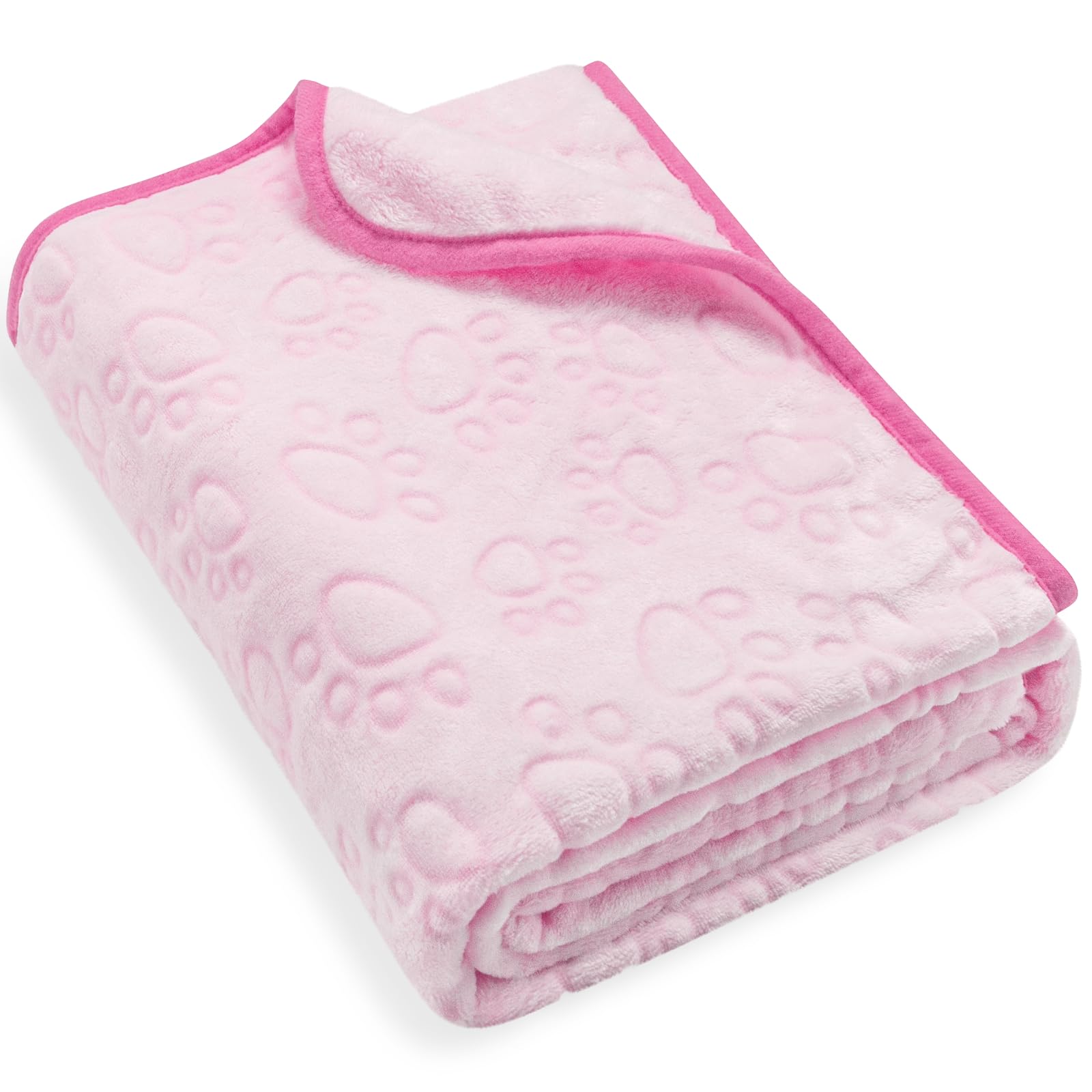 Pink Cat Blanket for Kitten Beds, Flannel Pink Stuff Cute Paw Print, 24 * 32 inches Dog Girls Blanket, Puppy Ragdoll Kitten Necessities โ image 1