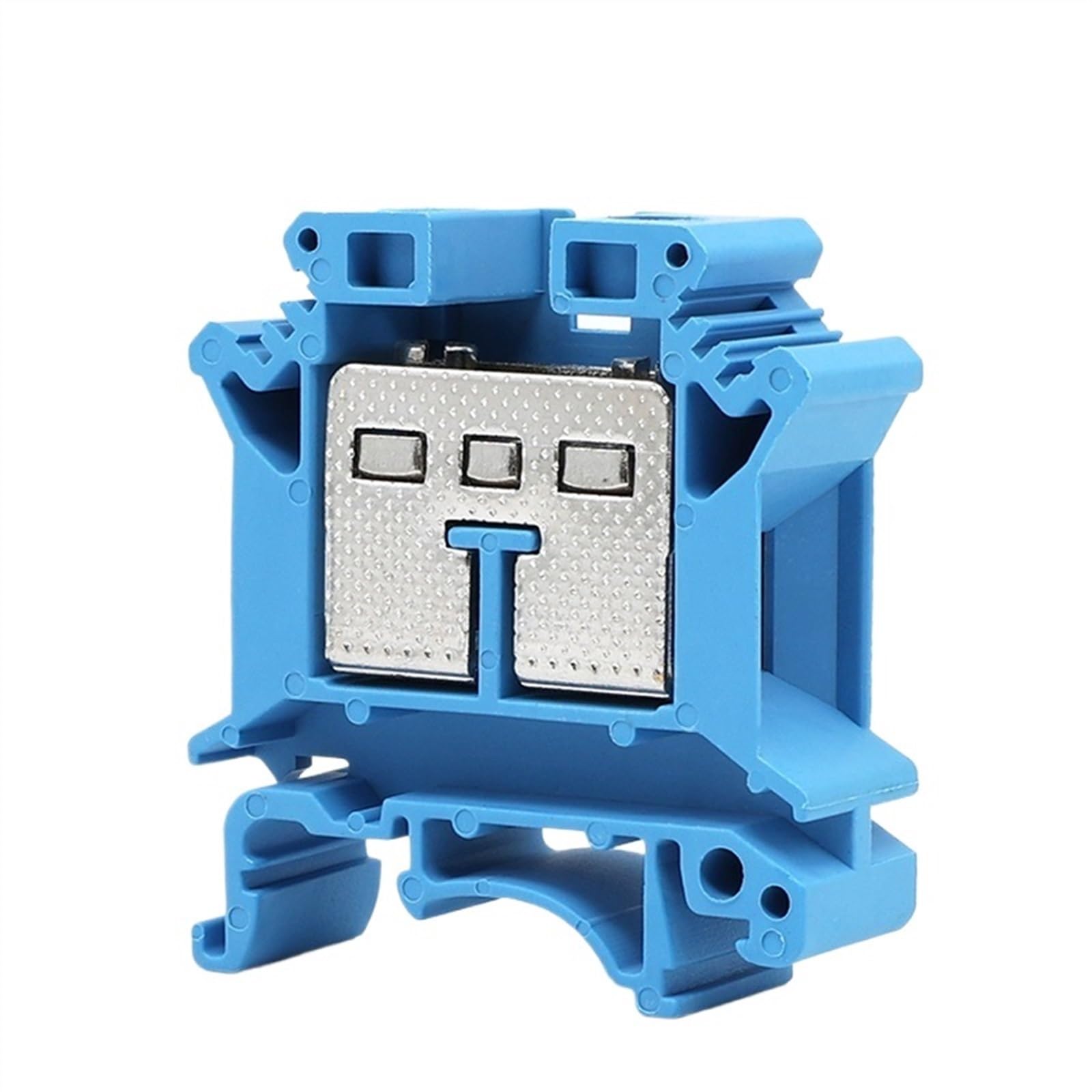 50Pcs UK25N Din Rail Universal Terminal Block Screw Type Brass Wire Cable Electrical Connector 800V 100A 4AWG 25mm²(UK25N Blue (50Pcs))