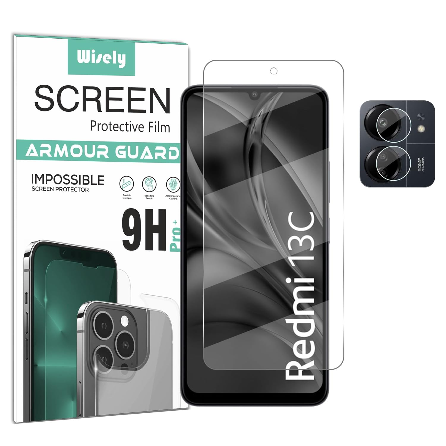 Wisely 2in1 Impossible Unbreakable Camera Lens Nano Glass + Front Guard Screen Protector for Redmi 13C 4G Anti Scratch Flexible Screen Guard HD Clear (B0CS7H6TW7) Amazon Price History, Amazon Price Tracker