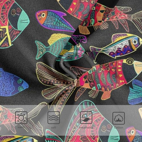 Joisal Colorful Fish Black Cool Cute Panties Girl Toddler Underwear Floral Cotton Print Briefs Girls Undies 2t3