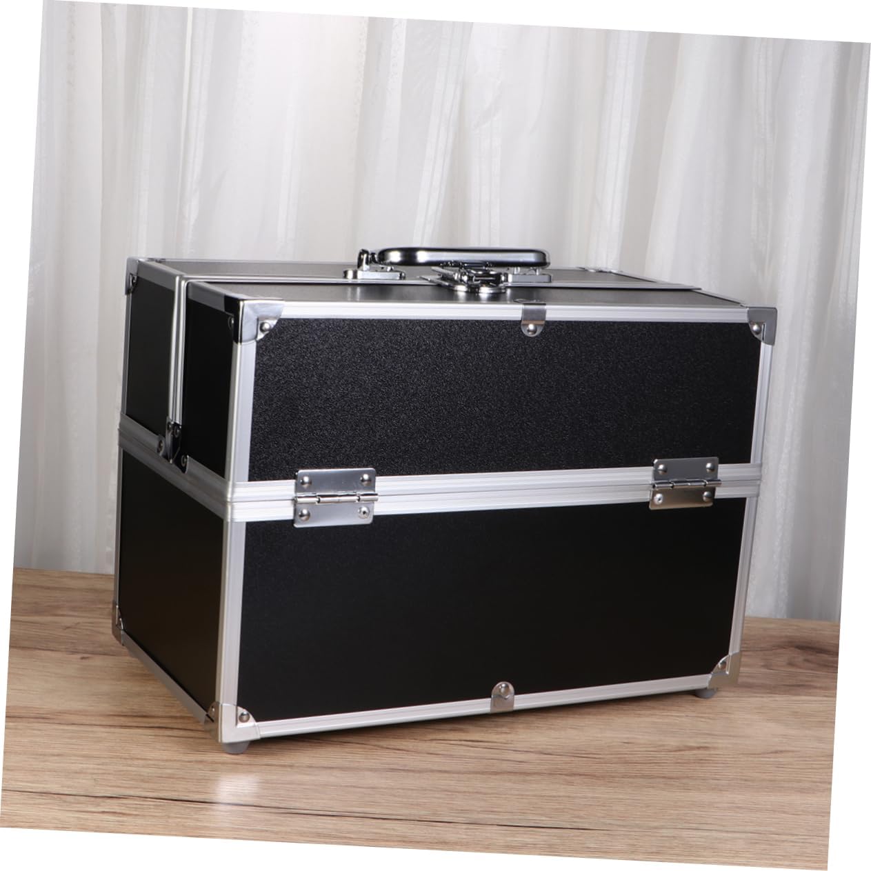 3 Tiers Cosmetics Train Case Large Capacity Polyester Travel Organizer
