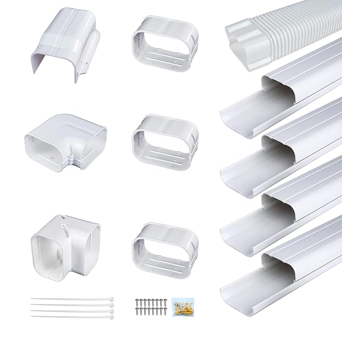 Buy Powrocket 4" 16.5Ft Decorative PVC Line Set Cover Kit for Ductless