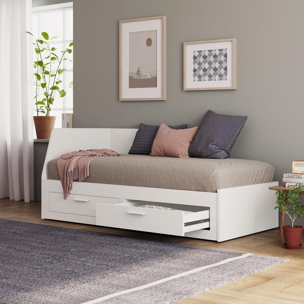 Wakefit Engineered Wood Sofa Cum Bed | 1 Yrs Warranty | Sofa Bed 6 X 4 Feet, Sofa Cum Bed for Living Room with 1 Cushion – Aster (Omega: Frosty White) Wakefit Engineered Wood Sofa Cum Bed | 1 Yrs Warranty | Sofa Bed 6 X 4 Feet, Sofa Cum Bed for Living Room with 1 Cushion – Aster (Omega: Frosty White)