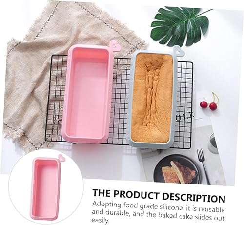 Miniatura 7 de Rectangular Silicone Cake Mold Non-stick Household Baking Loaf Pan for Toast Bread DIY Cakes Easy Clean Pink