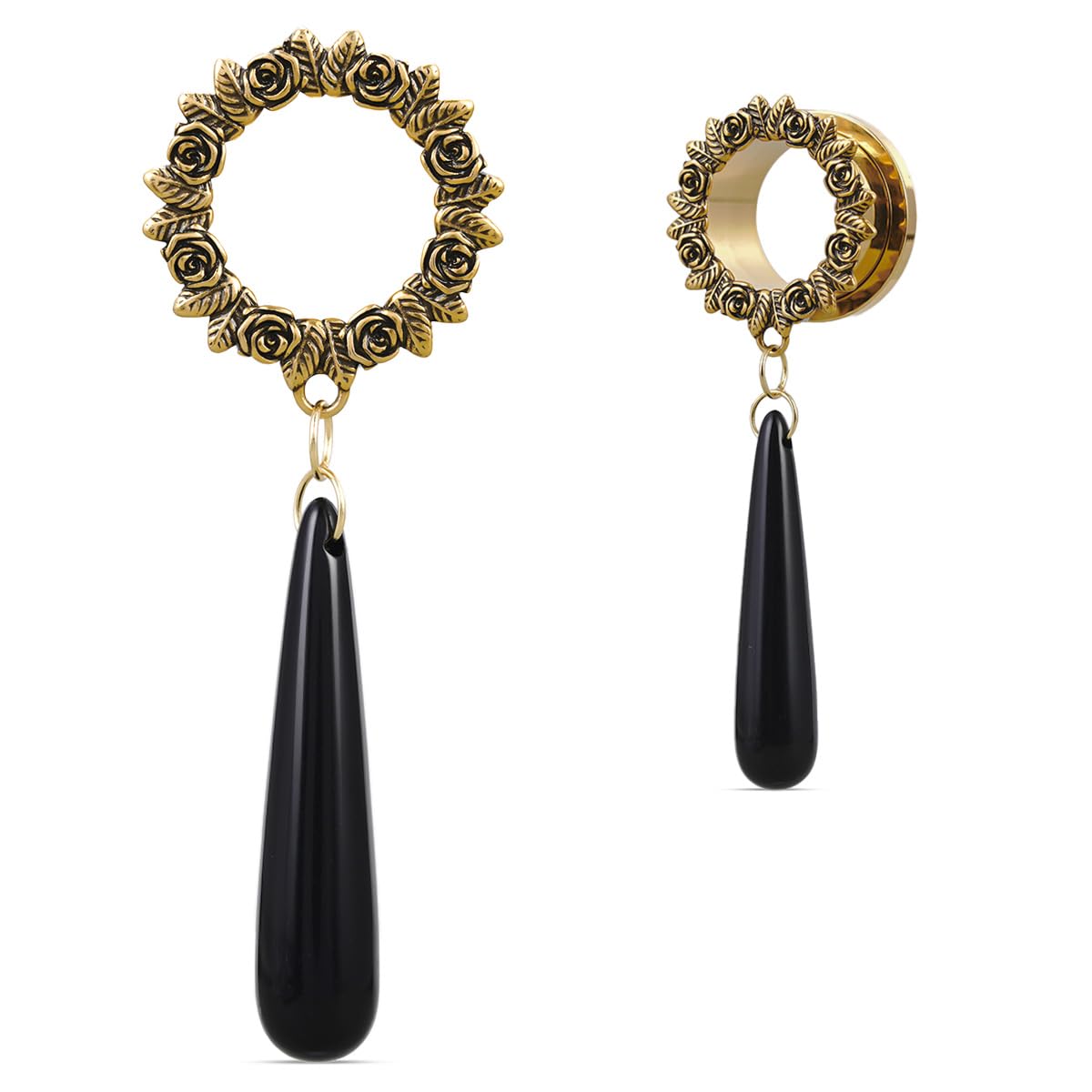 COOEAR Dangle Gauges für Ohrringe, Schraube zurück Edelstahl