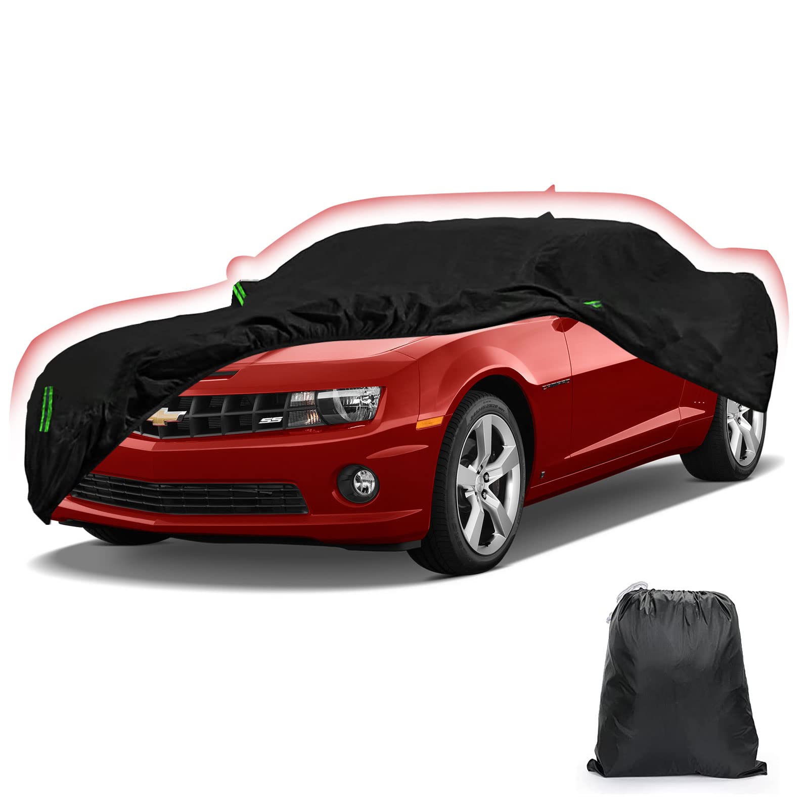 OEMASSIVE Car Cover for Chevy Camaro 2010-2023 6 Layers All Weather 240T Windproof Waterproof All Weather Protection Outdoor Covers Compatible with Chevy Camaro, 1083U1307-YZCFBA
