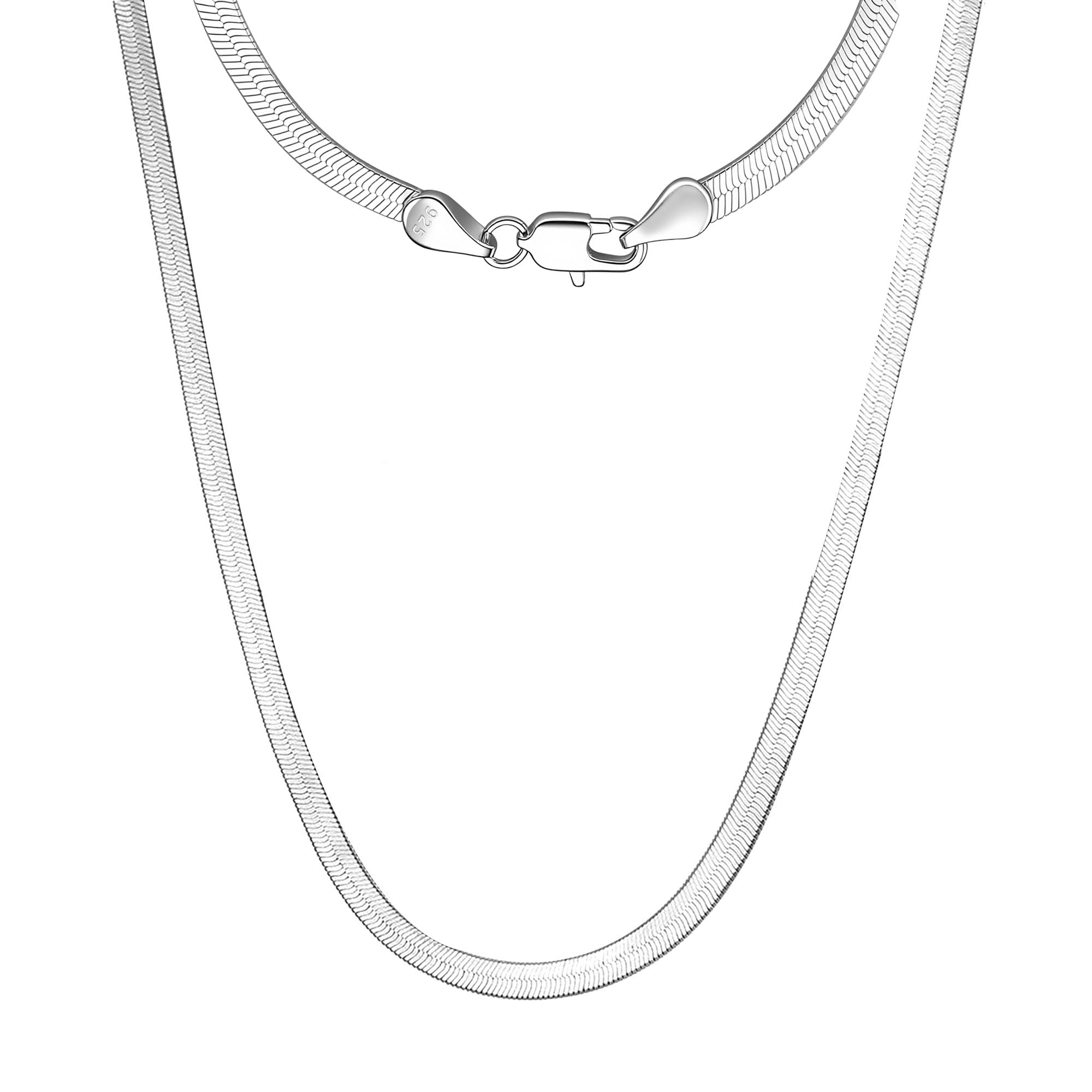 Mieoyue 925 Silber Damen Halskette ohne Anhänger, Silberkette 40 45 50 55 60cm Silberschmuck