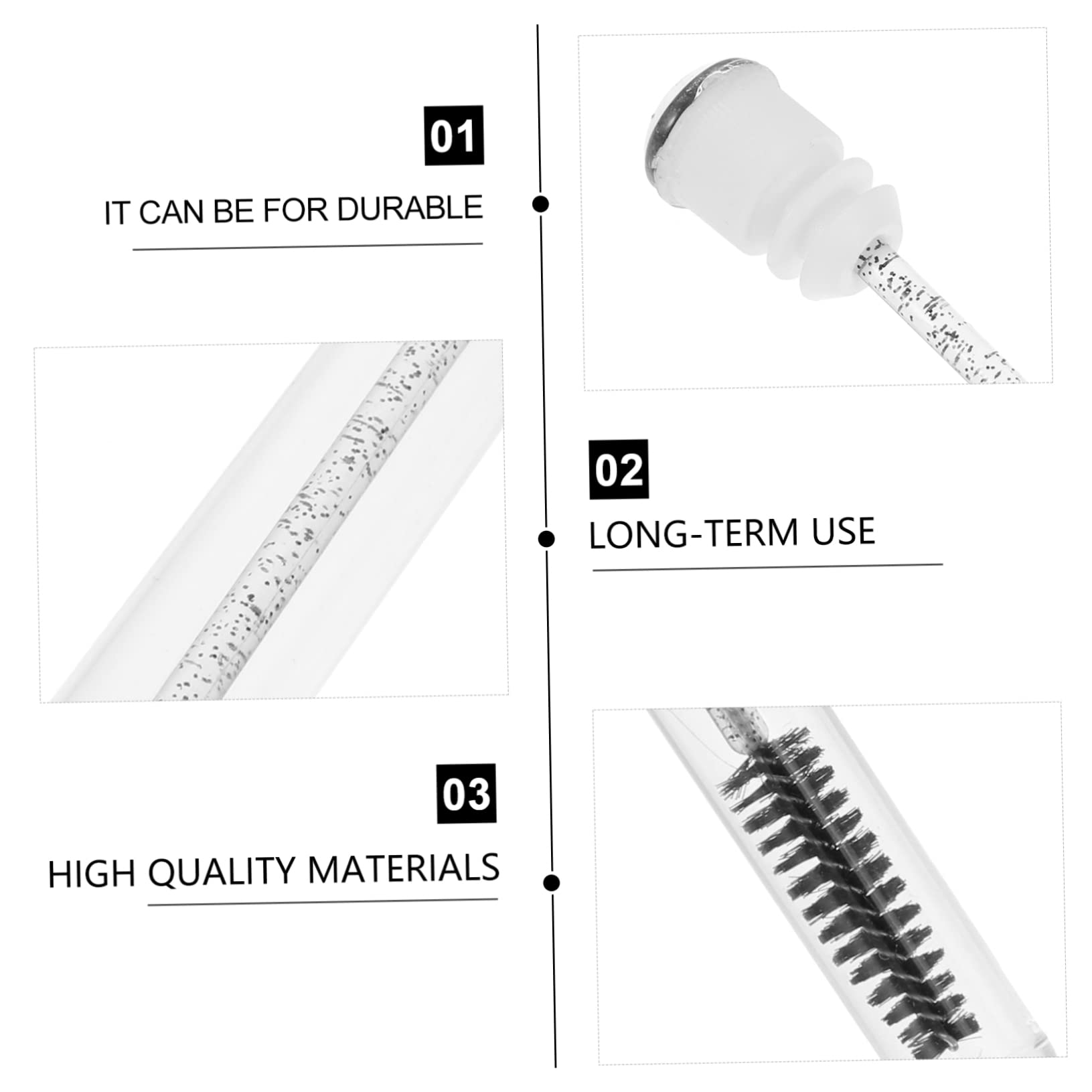 FRCOLOR 15 Pack Crystal Wand Mascara Brush Set Eyelash Tube Makeup Brush Wands for Eyebrows Lashes Random Color