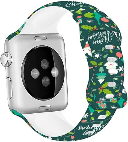 Miniatura 2 de BONICI Correa de reloj inteligente compatible con iWatch de 1.496 pulgadas, 1.575 pulgadas, 1.654 pulgadas, 1.732 pulgadas, diseño de Navidad,
