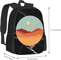 Vista 2 de RUAPIA-Two-Suns-Backpack, Lightweight Backpack Casual Daypack, Bookbag for Men Women