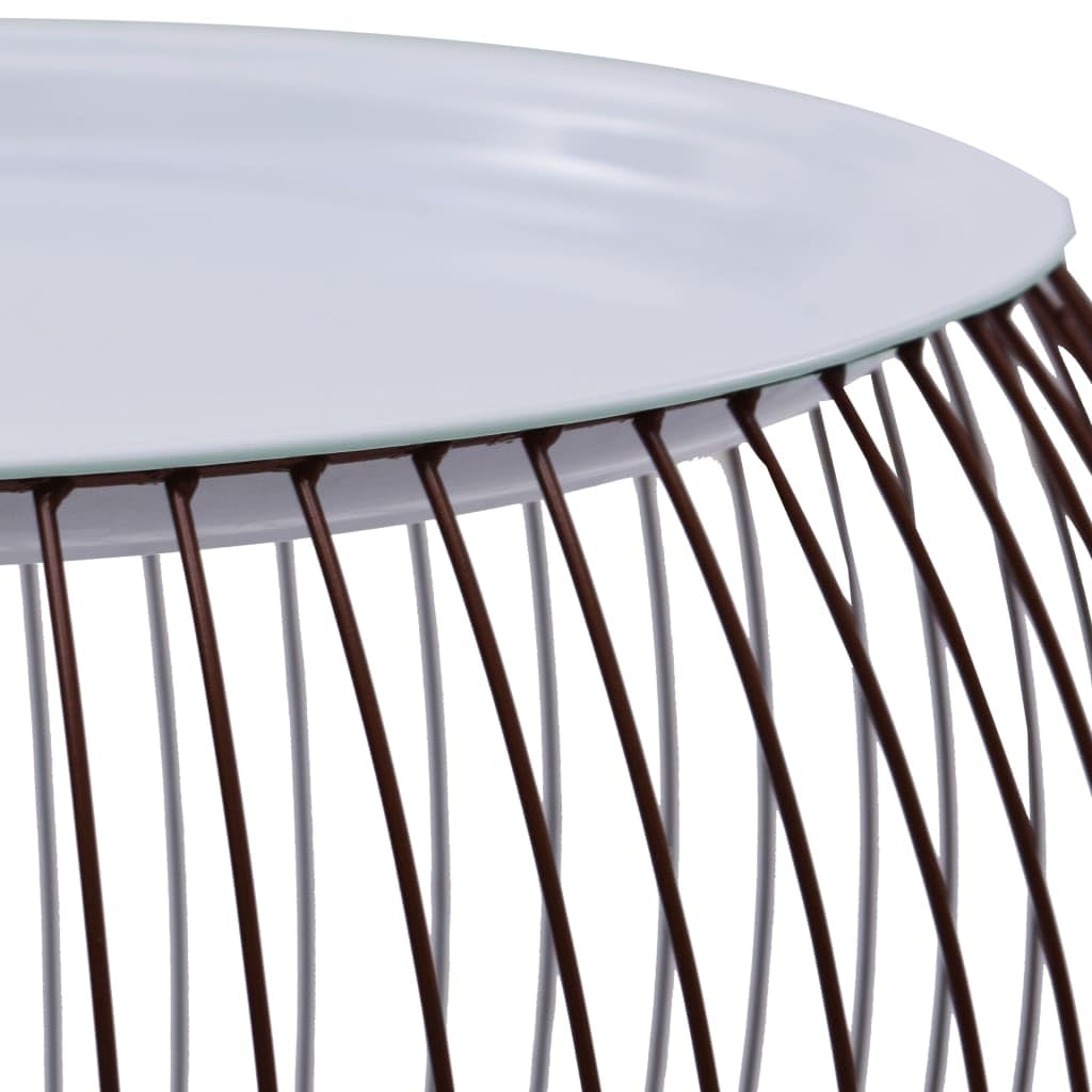 Tavolino da salotto Golden con piano in MDF, diametro 41 cm, struttura in metallo, tavolino da salotto con vano portaoggetti, tavolino per soggiorno, corridoio e ricevimento