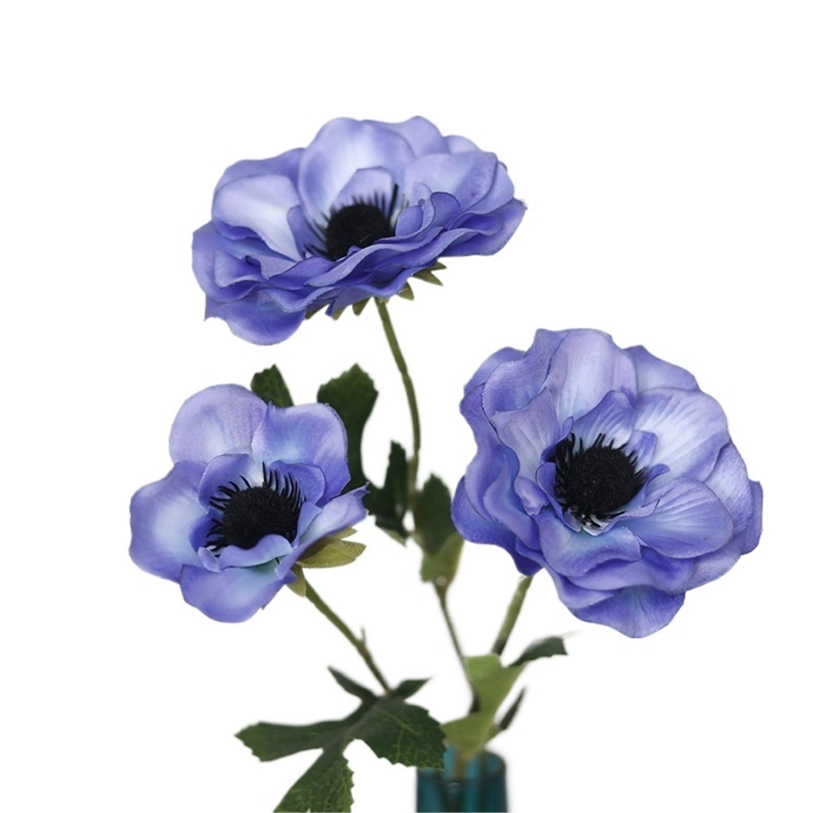 LuoAXINN Artificial Flower Branches 5 Pcs Fake Flowers Silk Artificial Party Wedding(Blue)