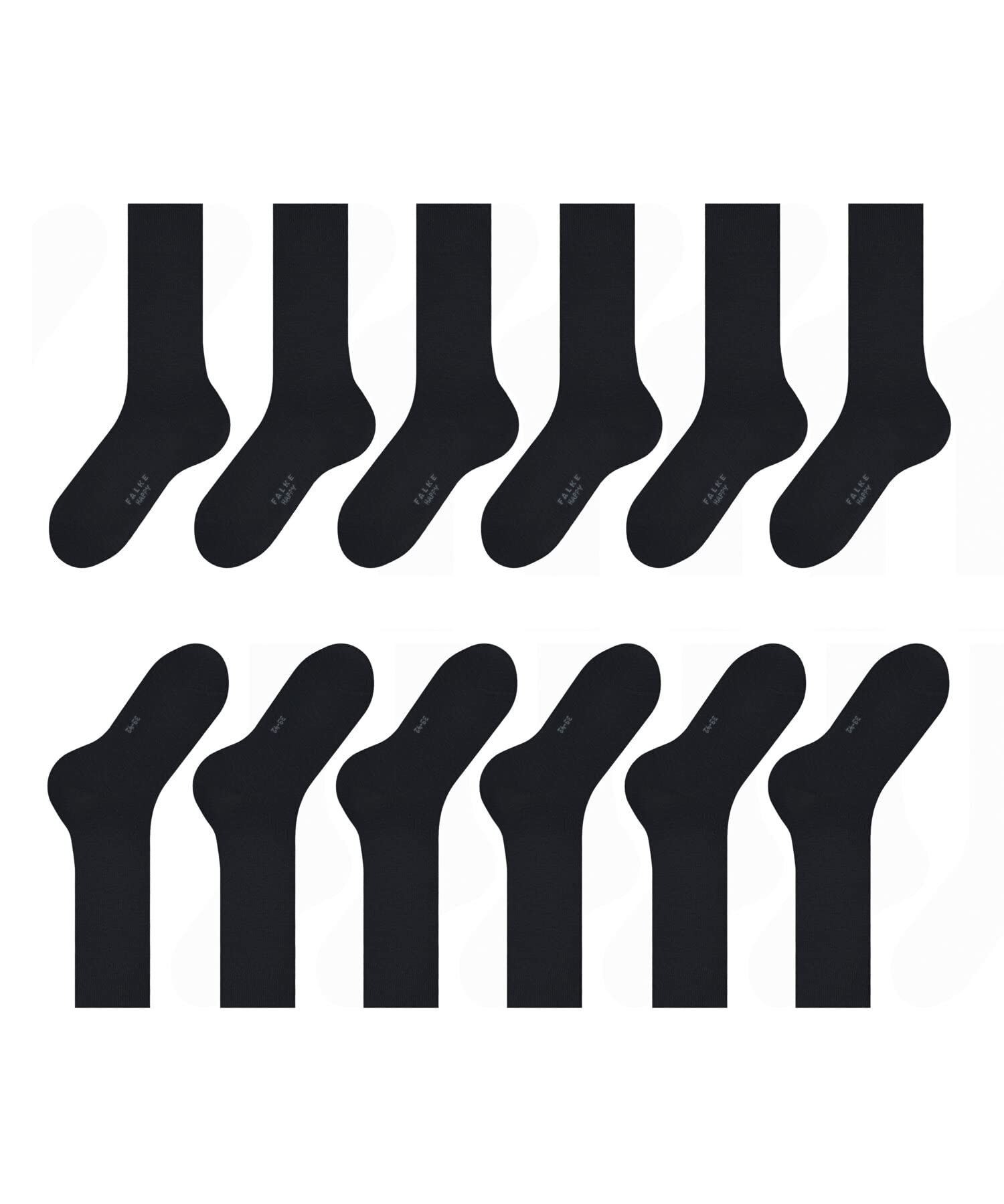 FALKE Herren Happy 6-Pack Socken atmungsaktive Baumwolle verstärkte langlebige Herrensocken ein Allrounder für Business und Alltag Baumwollstrümpfe einfarbig im Multipack 6 Paar