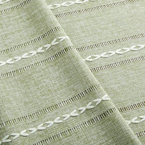 Zeemart TABLECLOTH 60X84 Inch Sage Green, Heavy Weight Farmhouse Burlap Linen Sage Green Tablecloth thumb #5