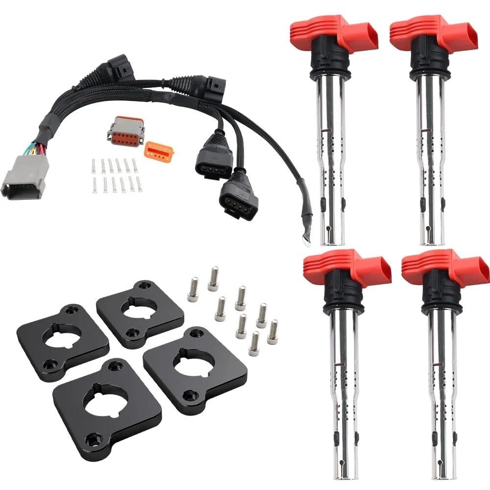 Bobine D'allumage Module D'allumage Packs Bobines D'allumage + Kit Faisceau Conversion pour pour A4 pour VW pour Passat B5 pour Golf pour Jetta 1.8T À 2.0T pour FSI R8