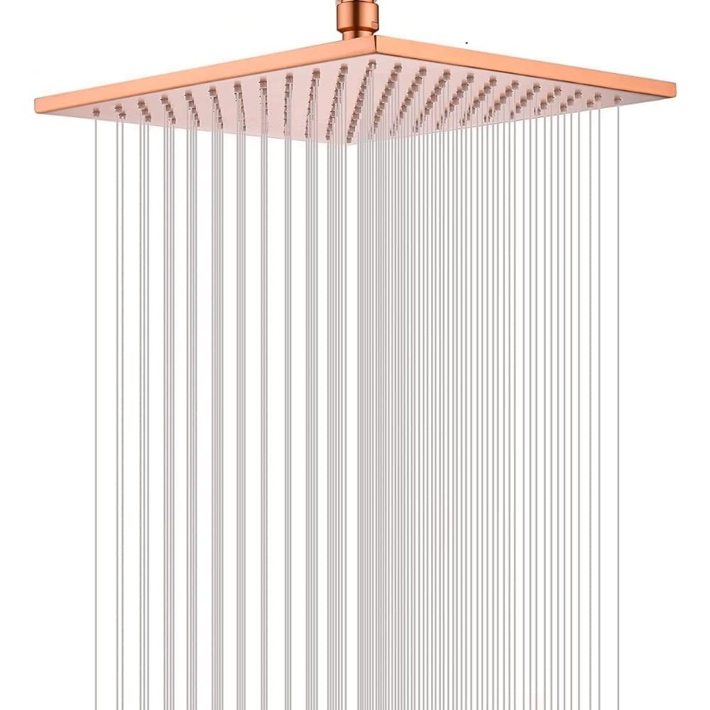 ZAP OHSQ65 360 Degree Rotation Rose Gold Square Wall Mounted Overhead Shower SUS 304 Stainless Steel | Anti-MIcrobial Silicon Nozzle | Ultra Thin & Lightweight Only Overhead Shower included (6 Inch) (B0BVHHYQV5) Amazon Price History, Amazon Price Tracker