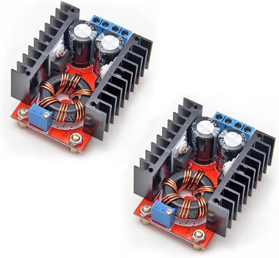 Gowoops 2PCS 150W DC-DC 10-32V to 12-35V Step Up Boost Converter Module Adjustable Power Voltage