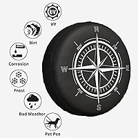 Vista 7 de Funda protectora para neumáticos de repuesto con estampado de brújula, a prueba de polvo, para remolques, caravanas, SUV y muchos vehículos, 16